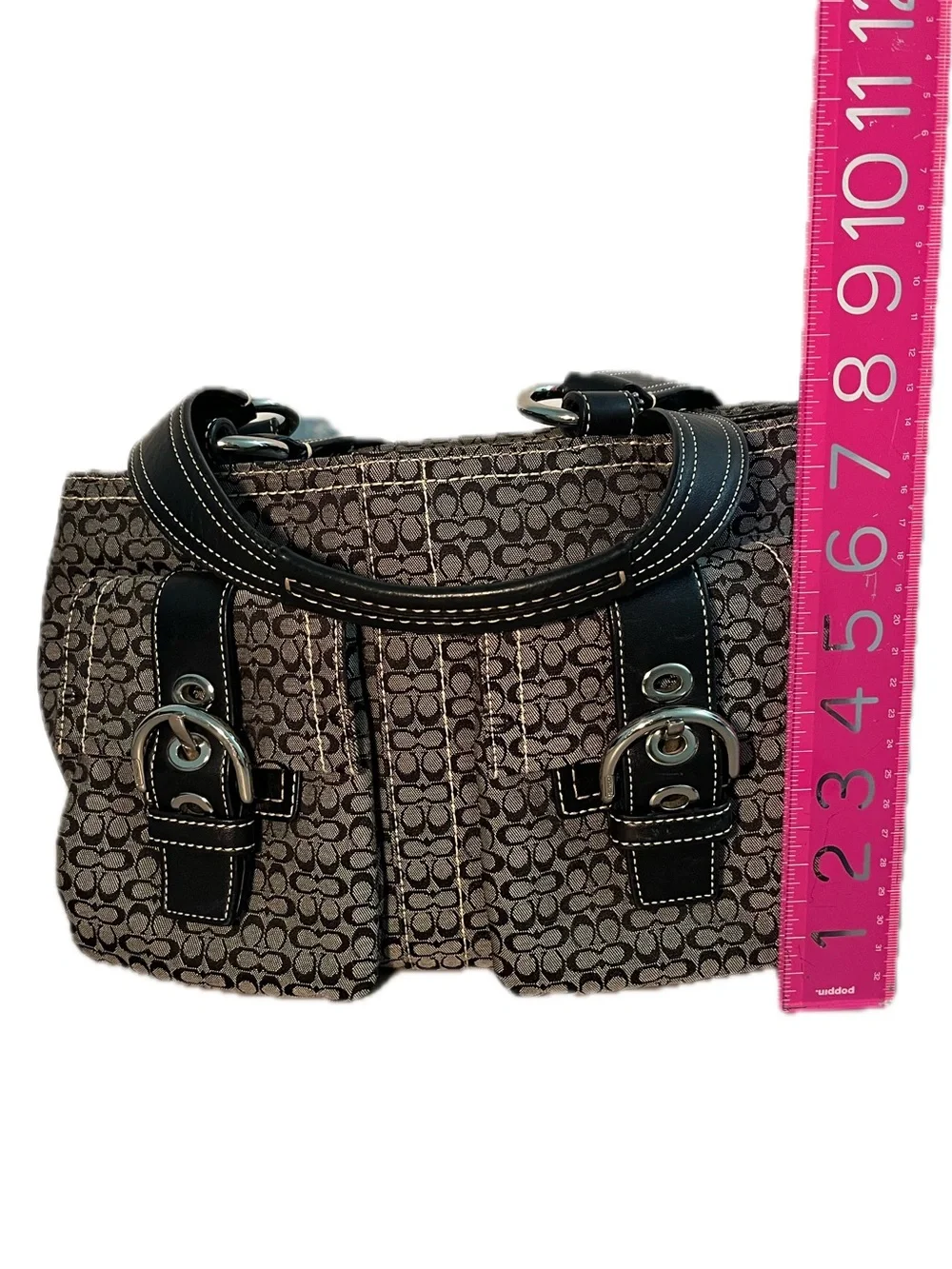 Coach Signature Soho Canvas Bag with Black Trim Little wallet included
